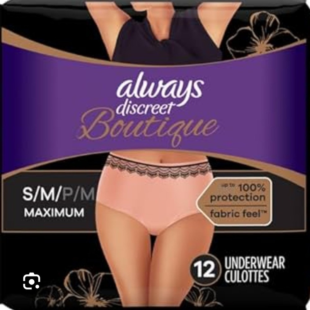 Always Discreet Boutique Incontinence Underwear Women S/M Maximum Peach 20 Count